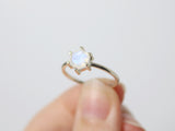 6mm Hexagon Moonstone Ring