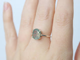 Oval Faceted Moss Agate Ring