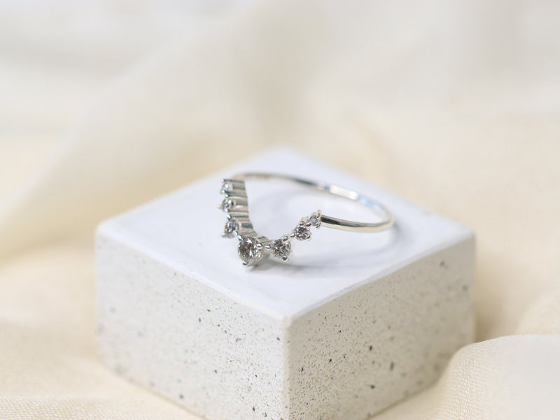 Luxe Artemis Crown Ring, Salt and Pepper Diamond Ring