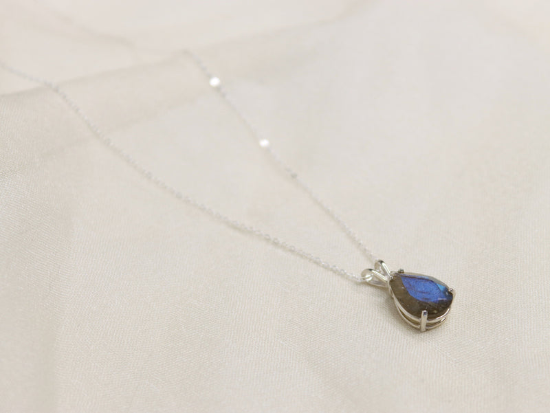 Labradorite Necklace, 13x9 Pear Cut