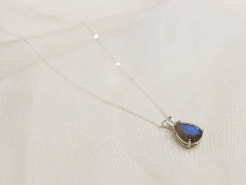Labradorite Necklace, 13x9 Pear Cut