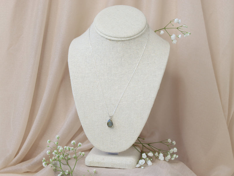 Labradorite Necklace, 13x9 Pear Cut