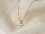 Moonstone Necklace, 4mm Round Faceted