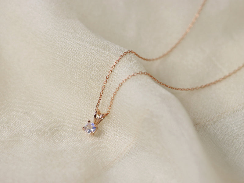 Moonstone Necklace, 4mm Round Faceted