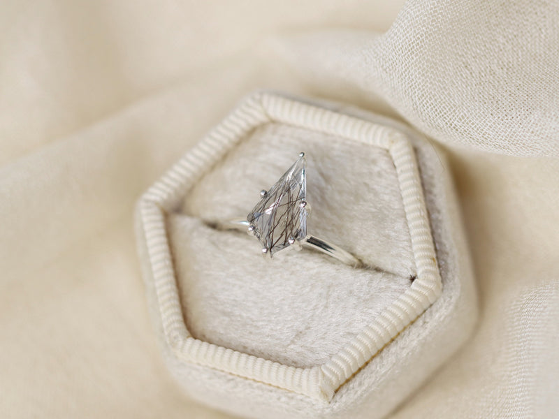 Tourmalinated Quartz Kite Ring