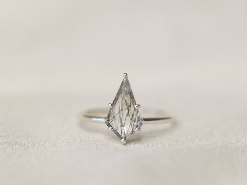 Tourmalinated Quartz Kite Ring