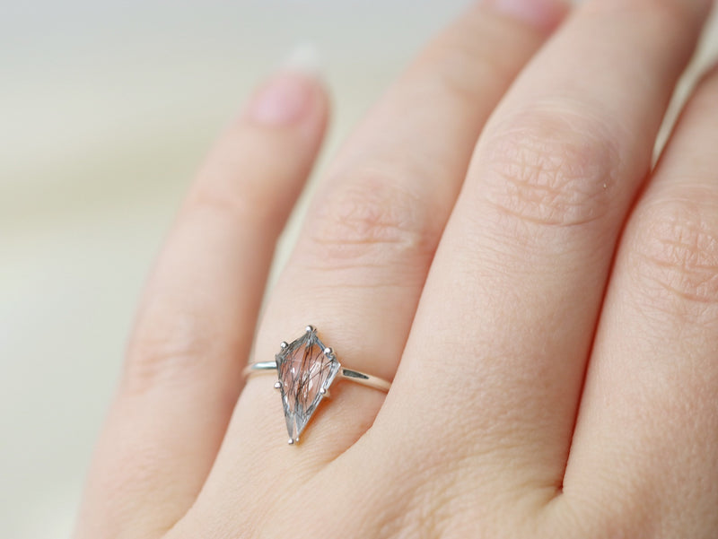 Tourmalinated Quartz Kite Ring