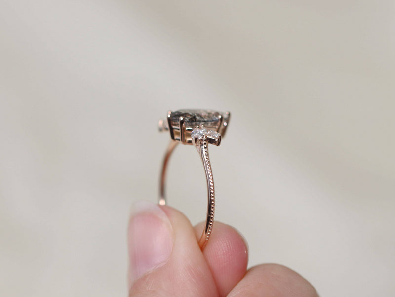 The Siren Ring in Tourmalinated Quartz