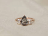 The Siren Ring in Tourmalinated Quartz
