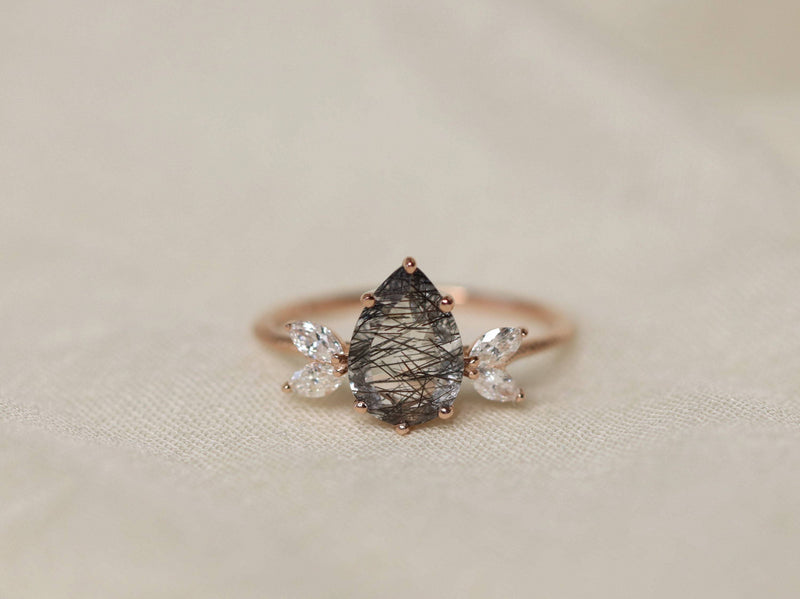 The Siren Ring in Tourmalinated Quartz