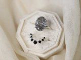 Luxe Artemis Crown Ring with Black Spinel