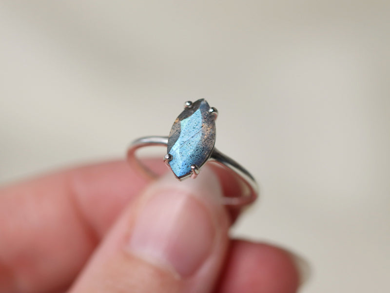 Faceted Labradorite Ring