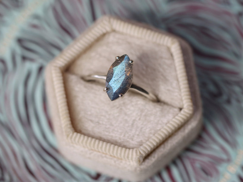 Faceted Labradorite Ring