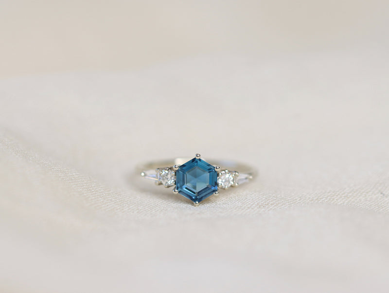 The Huntington Ring in London Blue Topaz