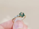 The Huntington Ring in Moss Agate