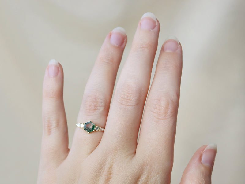 The Huntington Ring in Moss Agate