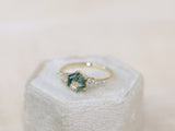 The Huntington Ring in Moss Agate