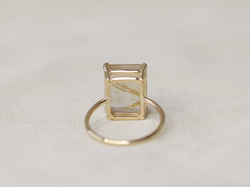 Golden Rutilated Quartz Ring