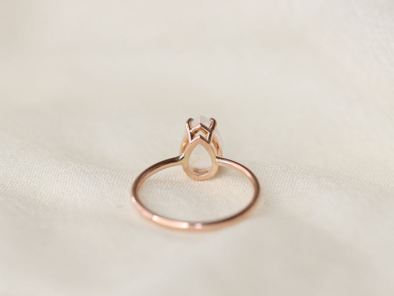 Moonstone Engagement Ring, 10x7 Pear Cut