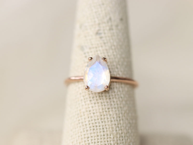 Moonstone Engagement Ring, 10x7 Pear Cut