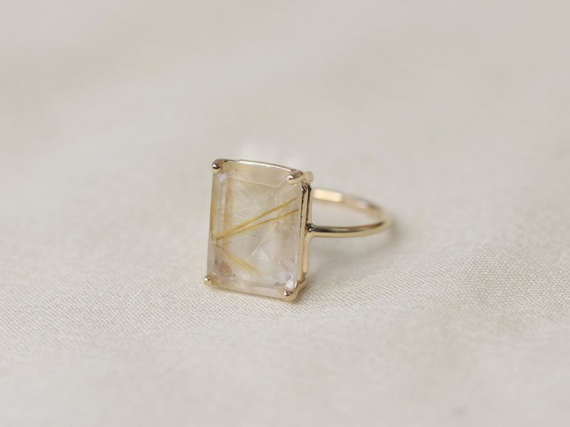 Golden Rutilated Quartz Ring