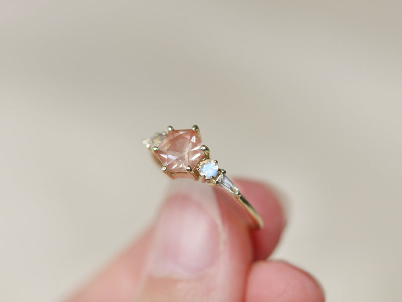 The Sun and Moon Huntington Ring in Oregon Sunstone
