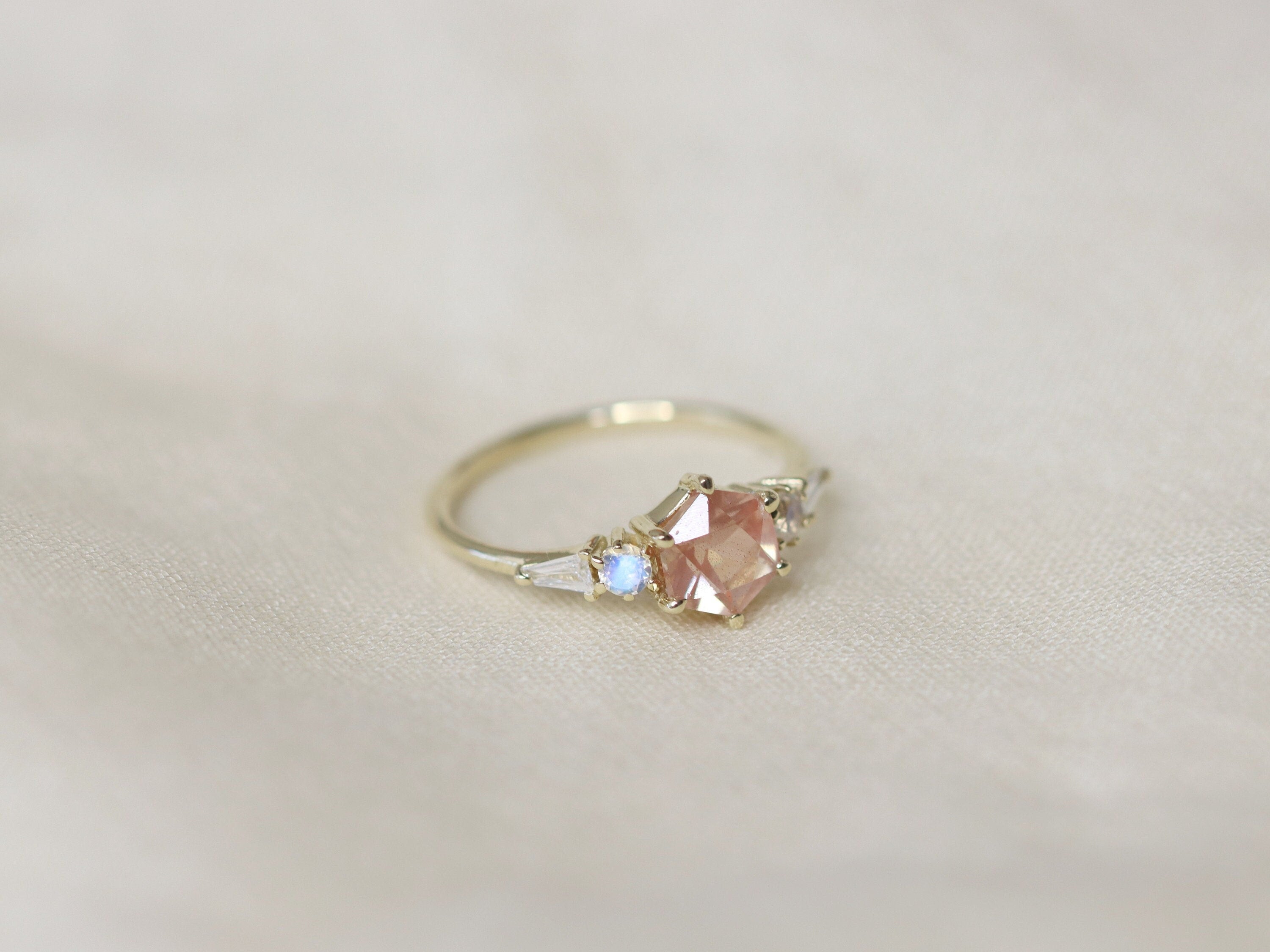 Moonstone and sunstone ring store