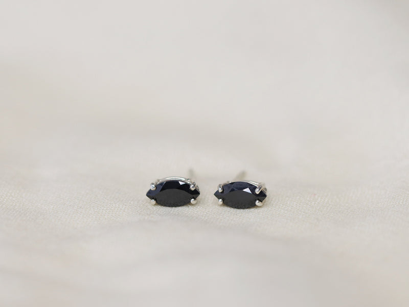 Black Spinel Stud Earrings