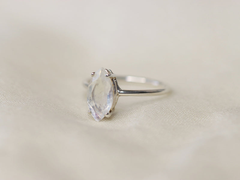 Amazon.com: Moonstone Solitaire - Sterling Silver Solid 14K White Rose  Yellow Gold Moonstone Engagement Ring - 4 Prong Oval Dainty Rainbow  Moonstone Bridal Ring : Handmade Products