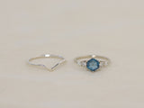 The Huntington Ring Bridal Set in London Blue Topaz