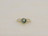 The Huntington Ring Bridal Set in Moss Agate