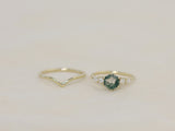 The Huntington Ring Bridal Set in Moss Agate