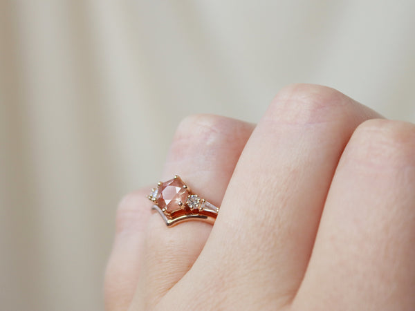 The Huntington Ring Bridal Set in Oregon Sunstone