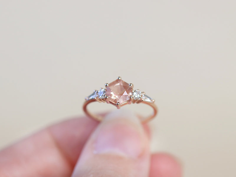 The Huntington Ring Bridal Set in Oregon Sunstone