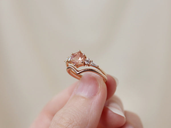 The Huntington Ring Bridal Set in Oregon Sunstone