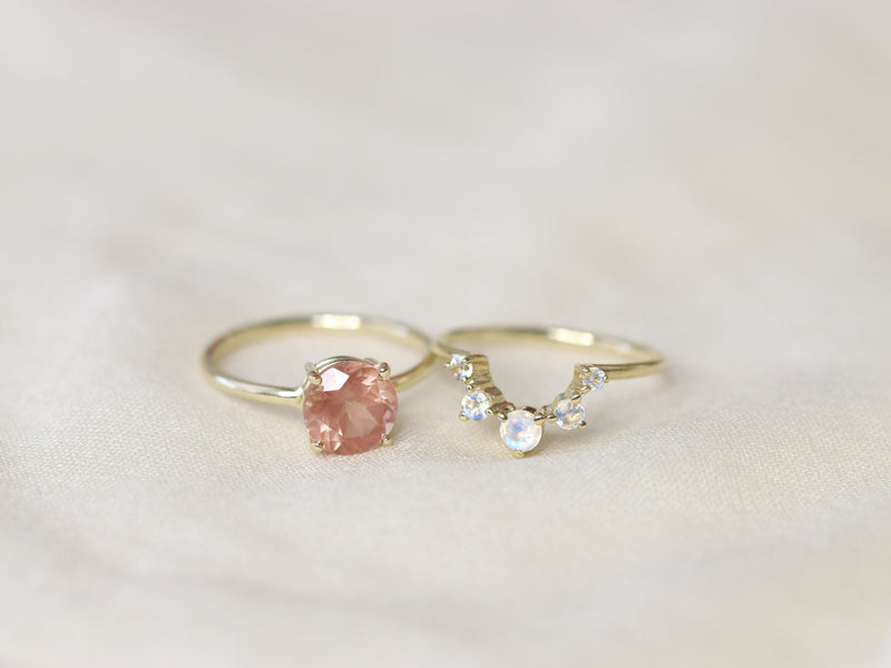 Sun and Moon Artemis Crown Ring Set