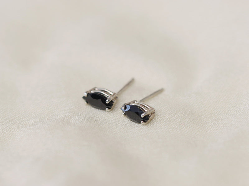 Black Spinel Stud Earrings