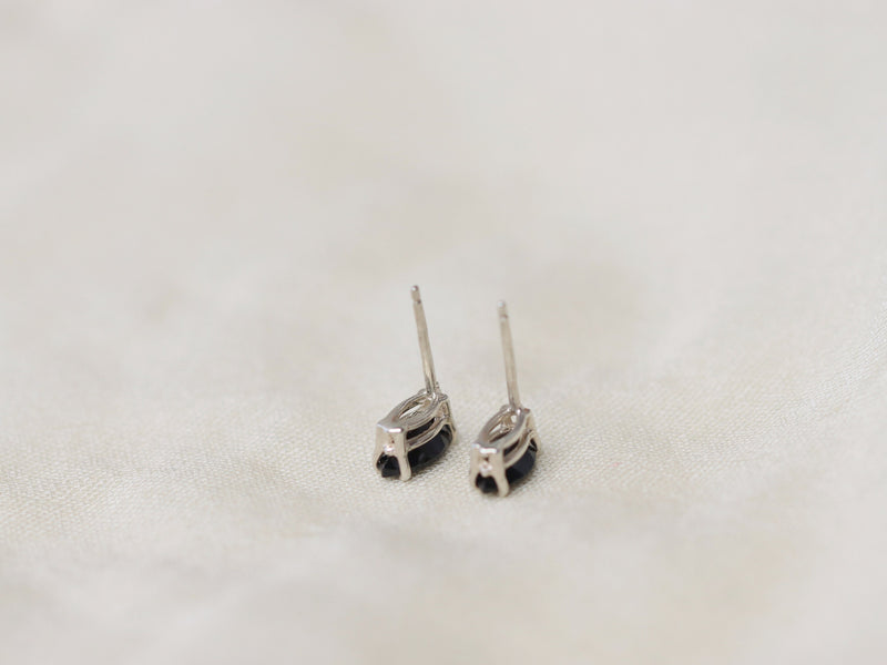 Black Spinel Stud Earrings
