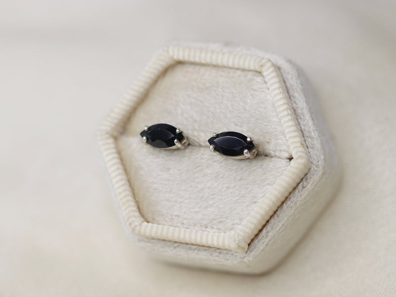 Black Spinel Stud Earrings