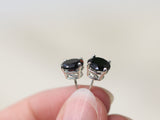 Black Spinel Stud Earrings