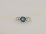 The Huntington Ring Bridal Set in London Blue Topaz