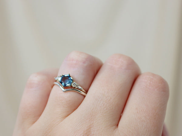 The Huntington Ring Bridal Set in London Blue Topaz