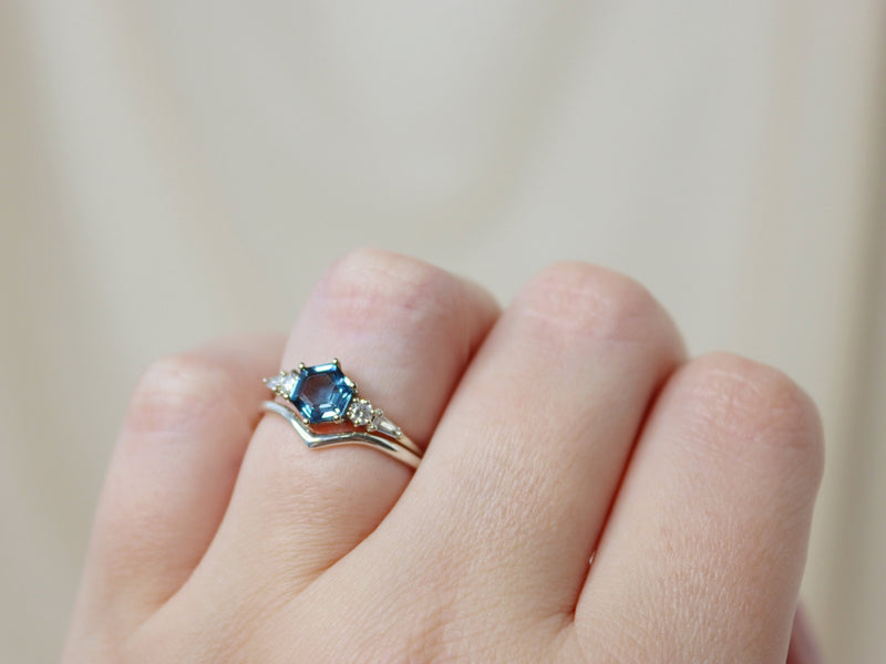 The Huntington Ring Bridal Set in London Blue Topaz