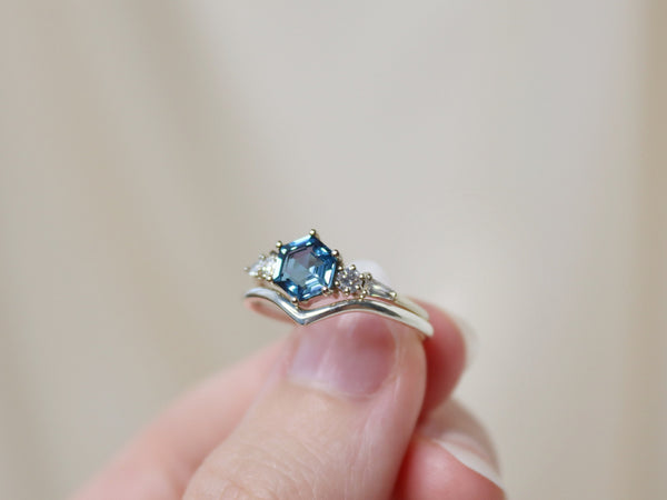 The Huntington Ring Bridal Set in London Blue Topaz