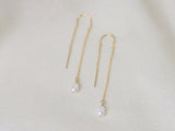 Delicate Pearl Threader Earrings