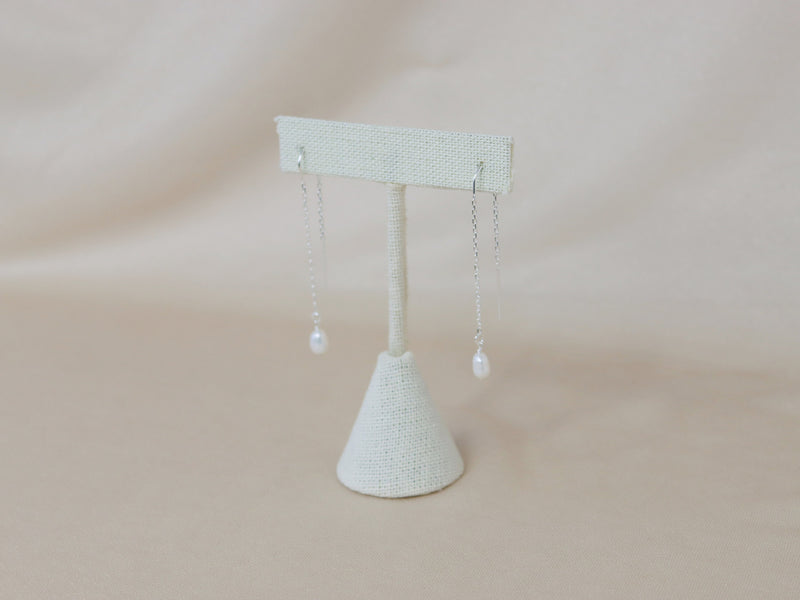 Delicate Pearl Threader Earrings