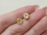 Golden Rutilated Quartz Stud Earrings