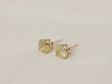 Golden Rutilated Quartz Stud Earrings