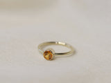 Bezel Set Spessartite Garnet Solitaire Ring