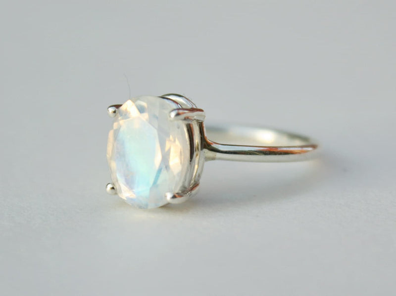 Rainbow Moonstone Ring